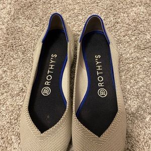 Rothys Grey Flax Point Flats